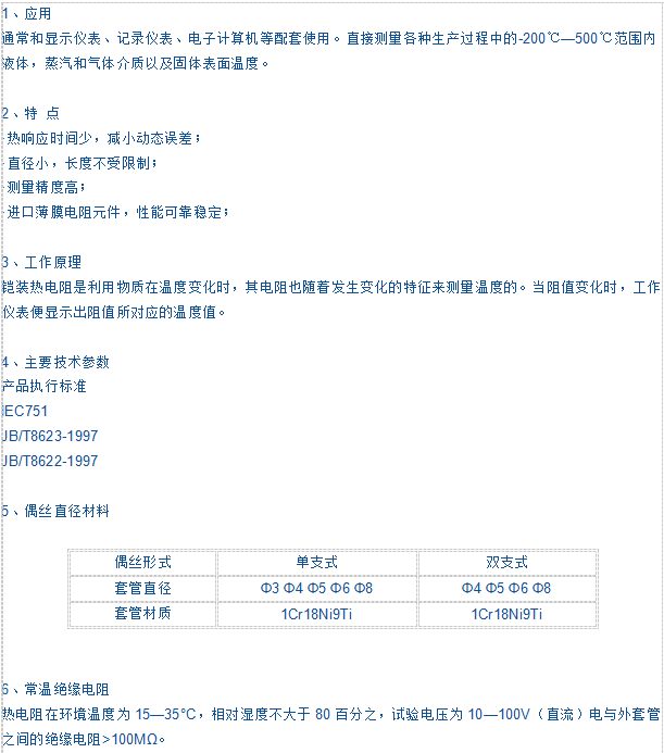 鎧裝熱電阻